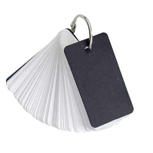 Tarjeta de notas con libro de anillo bloc de notas hágalo usted mismo tarjetas flash negras - Imagen 1 de 12