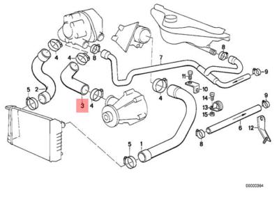 Genuine BMW E28 E30 E34 Estate Cooling System Water Hose OEM 