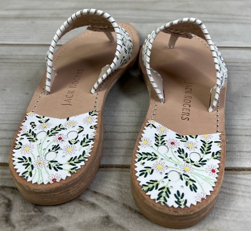 New Jack Rogers Jacks Daisy Print Sandals Women's Size 9 Flip Flop NWB - 第 5/8 張圖片