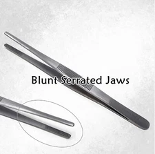 6" Tweezers Serrated Tips Blunt Pinzas Utility Forceps Repair Workroom Shop