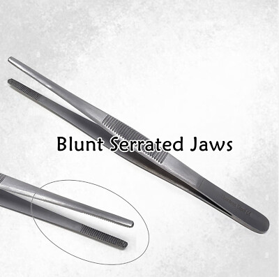 6'' Tweezers Serrated Tips Blunt Pinzas Utility Forceps Repair Workroom Shop