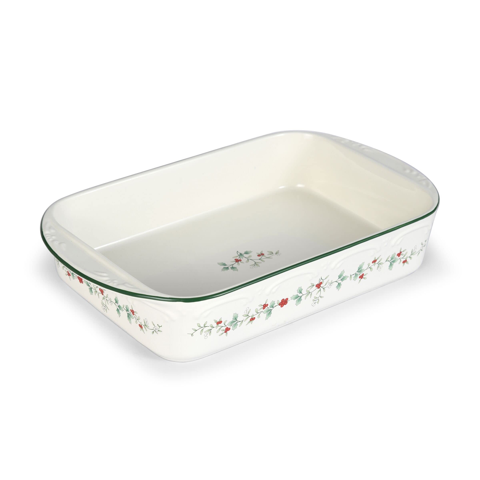 Winterberry Rectangular Baker, 13 Inch, White