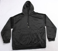 SHEIN Women's EZwear Letter Graphic Drawstring Thermal Hoodie BL1 Black Size XL