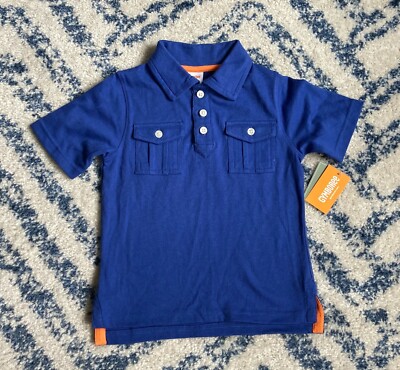 Gymboree Summer Safari Toddler Boy Pilot Blue Short Sleeve Polo
