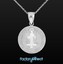 thumbnail 4 - Sterling Silver St. Benedict Coin Charm Pendant Necklace (Large)