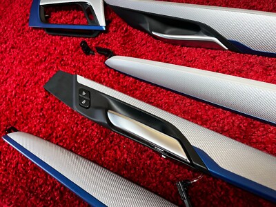 BMW 2016-2022 F48 X1 ALUMINUM HEXAGON ACCENT BLUE MAT DOOR DASH