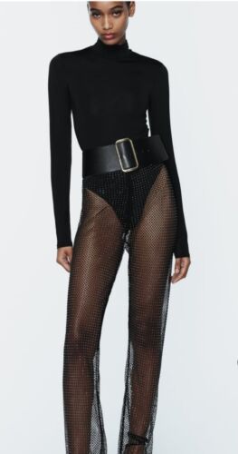 Damen-Leggins aus Strass von Zara, Größe Small, UVP £49, online ausverkauft Brandneu mit Etikett - Bild 1 von 9