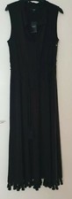 BNWT Next Size 12 Black Long Maxi Dress , Tassel Details,Tie waist 
