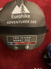 EUROHIKE ADVENTURER 200 two season mummy/sleeing bag;  immaculate;  lightly worn