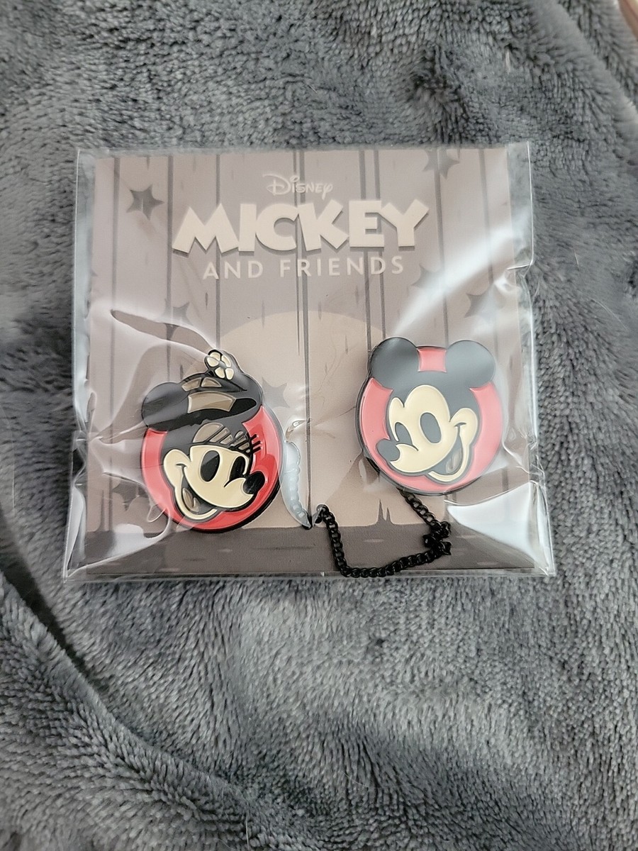 Disney Mondo Pin Set Mickey Minnie Chain Vintage Style Dave