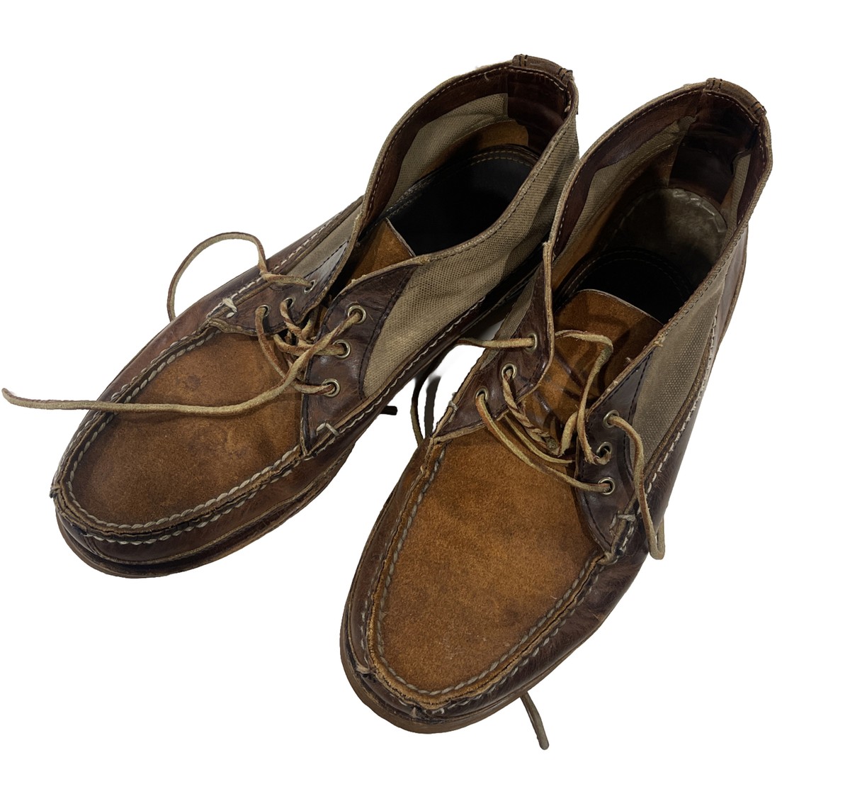 Red Wing Boots Mens 11.5EWide Brown Washaba Chukka Leather Canvas