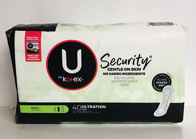 U by Kotex Ulra Thin pads 40 Pieces~ No Harsh Ingredients/ Gentle on ...
