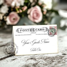 LONDON ENGLAND BRITISH POSTCARD TENT STYLE WEDDING PLACE CARDS TABLE CARDS 369