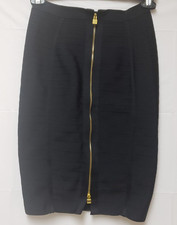 Women s M Black Bodycon Midi Pencil Skirt Back Zip Detail NWOT Office Chic