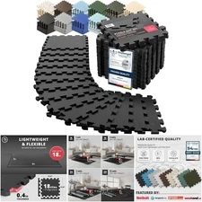 18pc Interlocking EVA Gym Mat Set 18sqft Foam Tiles Workout Flooring Home