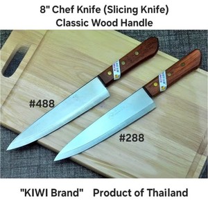 KIWI Couteau Thai Marque No. 288 No.488 Poignée de bois Variété Chef de cuisine Couteaux