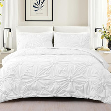 Quilts Queen Size Elegant Flower Bedding Set with 2 Pillow Shams, Lightweight So