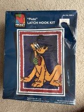 NEW Sealed Caron Pluto Latch Hook Kit USA Mickey Unlimited 20" x 30" Vintage