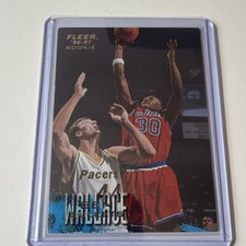 Fleer 1996-97 Ben Wallace #268 Rookie Washington Bullets NBA Basketball Card. rookie card picture