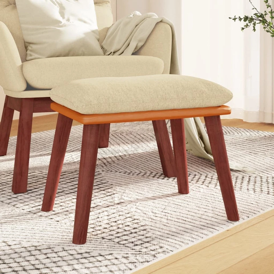 Repose-pied Jaune Moutarde 45x29,5x35 cm Tissu et Similicuir Pouf Salon vidaXL - Photo 4/4