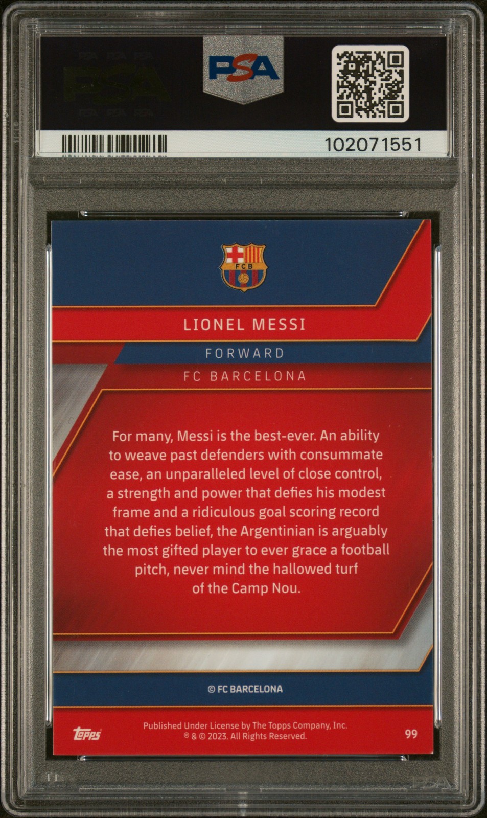 2022 #99 LIONEL MESSI PSA AUTHENTIC AUTO 10 view 2
