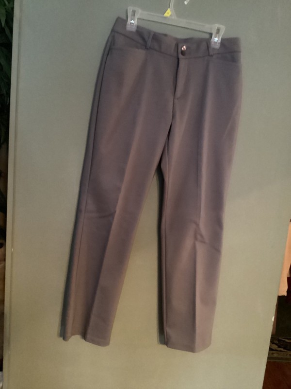 Lee All Day Pants Women’s 12 Gray Relaxed Fit Straight Leg Stretch Polyester