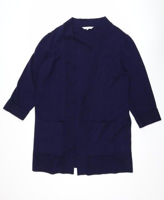 Jasper Conran Damen Strickjacke blau Größe 16 leicht vorne offen