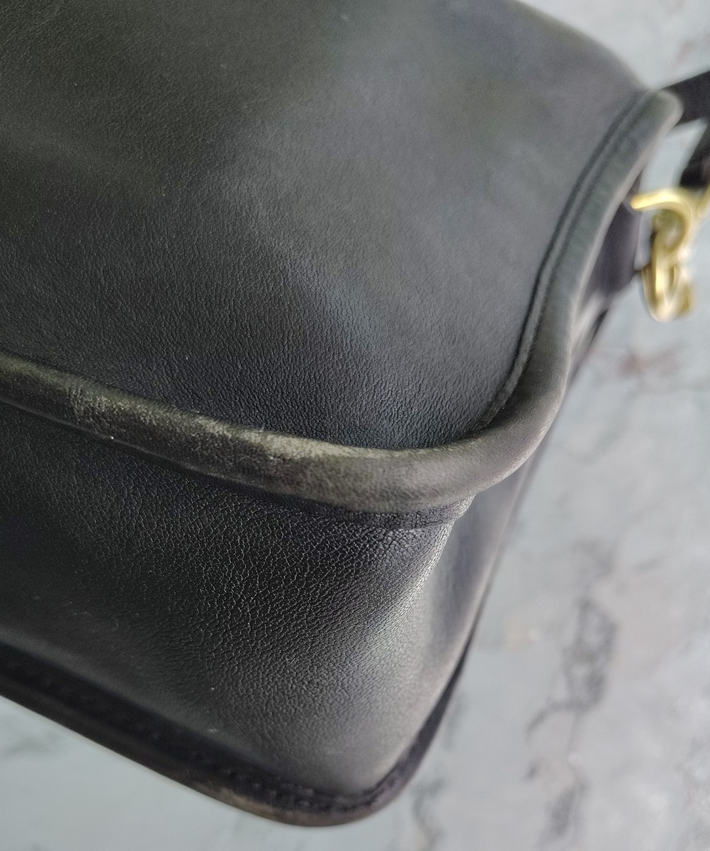 Coach SMALL 9715 Vintage 80's Black Companion Leather Bag Made in
