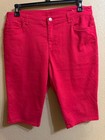 CJ BANKS SKIMMER CAPRI PANTS SZ 14W AVG RED STRETCH 14 1/2" INSEAM — photo 1