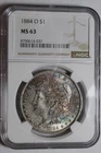 New Listing1884 O Morgan Silver Dollar MS63 NGC #037 Tone Blue Purple Obverse