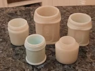 LOT of (5) Vintage Milk Glass Cosmetic Jars Pond’s Cold Cream Made in USA