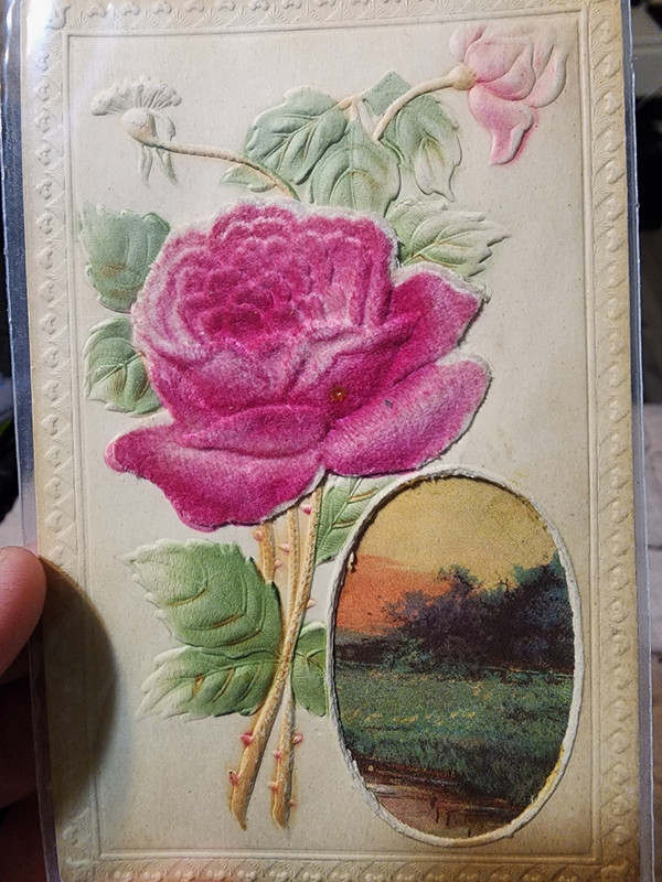 1911 U.S. Embossed Floral Postcard w/ 1c Stamp, Postmarked Portland ME