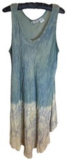 Boho Tie Dye Midi/Maxi 43" Dress Just Cruisin' Blue Cream Free Size India Rayon