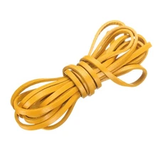 Flat Leather Cord, 3.3 Yard 4mm Leather String Strips for DIY Crafts Yellow