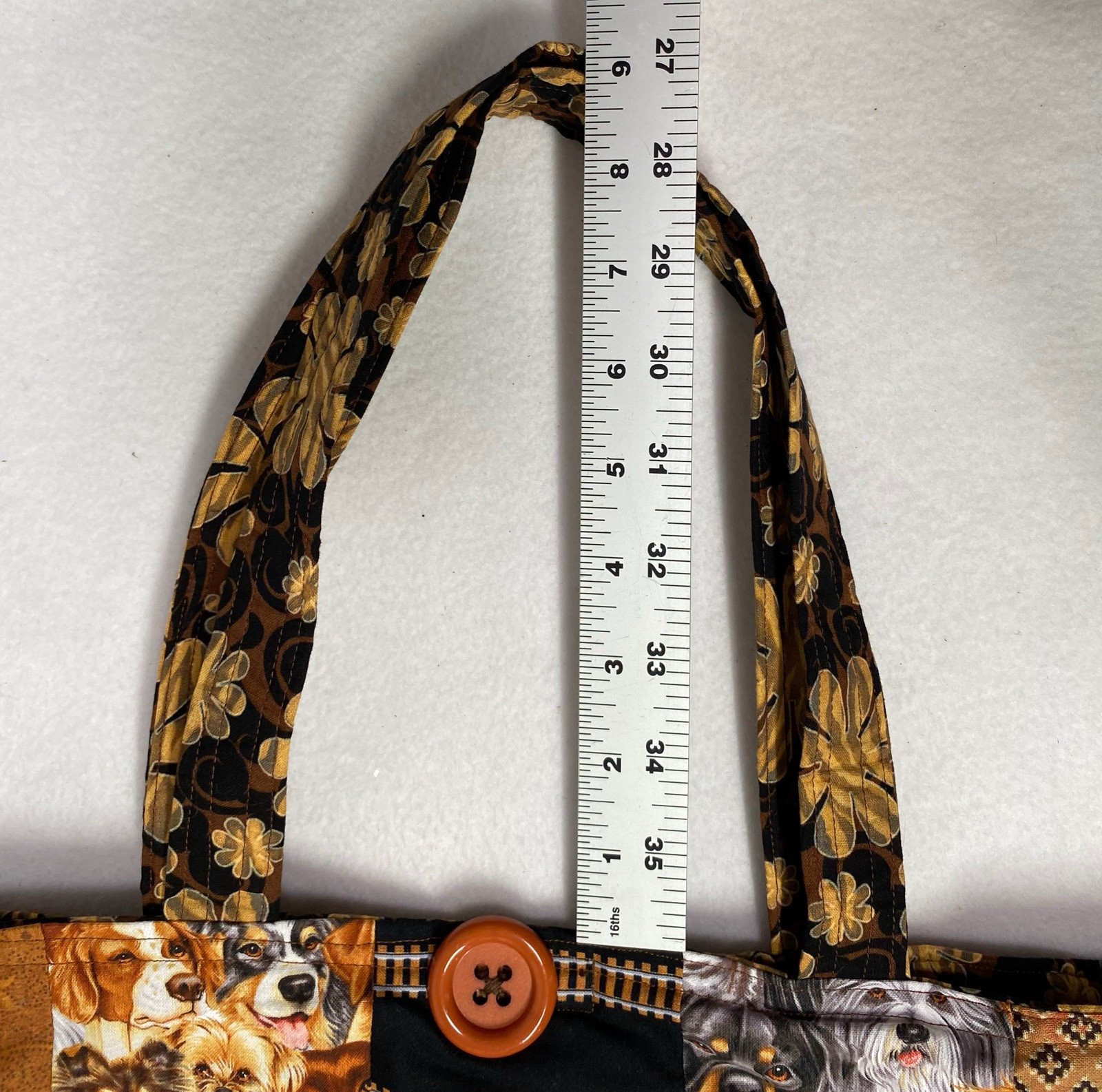 Handmade Patchwork Dog Brown Reuseable Tote Shopp… - image 6