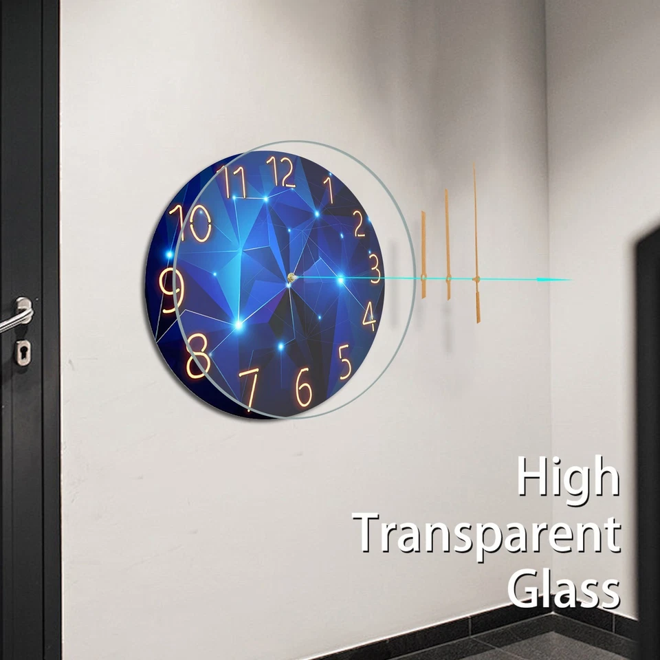 Reloj de Pared Azul 12 Pulgadas Decoración de Sala Cocina Reloj de Pared Funciona con Pilas Foto 3 de 4