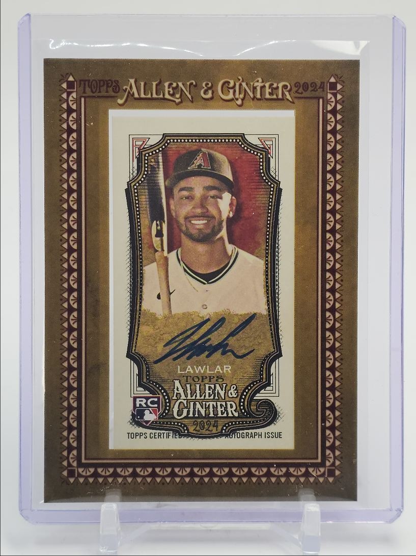 JORDAN LAWLAR 2024 TOPPS ALLEN & GINTER ROOKIE MINI FRAMED RC AUTO Q5758
