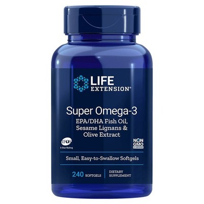 Life Extension Super Omega-3 EPA/DHA mit Sesam-Lignanen und Olivenextrakt - 240 