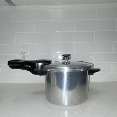 #ad #ad Stove Top Pressure Cooker Aluminum Silver Black Safety Valve Stay Cool Handles $25.00