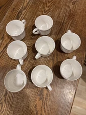 Vintage Federalist Ironstone White Coffee Mugs Cups 8 oz. 4238 Set Of 8