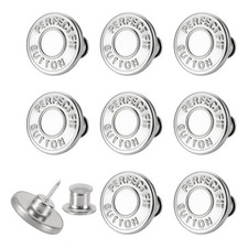 8 Sets of 17 mm Pants Button, Jean Buttons Pins for Loose 17 mm, 1 colour