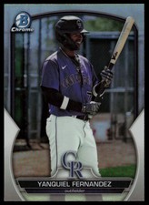 2023 BOWMAN DRAFT CHROME REFRACTORS YANQUIEL FERNANDEZ RC COLORADO ROCKIES