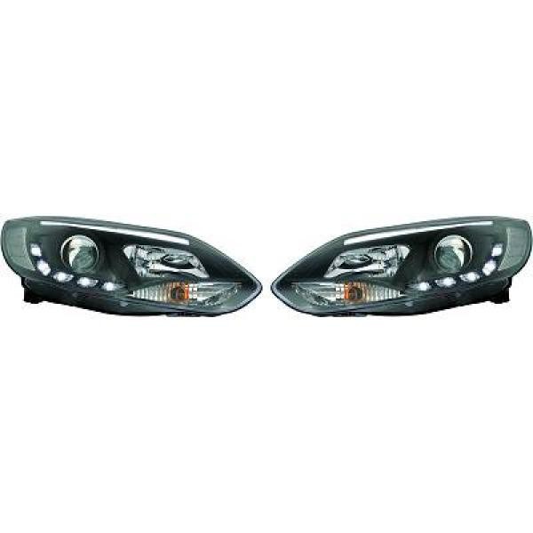 Scheinwerfer Passend FüR Set Ford Focus Baujahr 11-14 Klarglas/Schwarz-image
