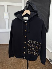      Gucci Homme Pour Femme Hoodie Cardigan Gold Buttons Italy Size XXS