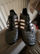 Size 12Black Leather Kaiser 5 Adidas Good Used Fix Stud Football Boots