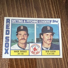 Topps 1984 Boston Red Sox Team Checklist #786 Wade Boggs Bob Ojeda MLB