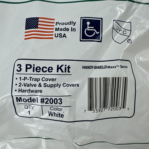 Plumberex Handy-Shield Maxx 2003W ADA Compliant Safety Cover 3pc Kit (White) New - Picture 3 of 8