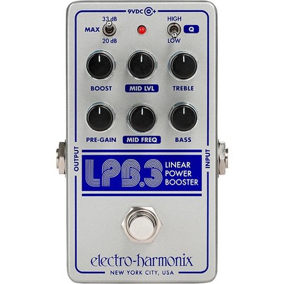 ElectroHarmonix LPB3 Linear Power Booster & EQ Effect Pedal Silver and Blue