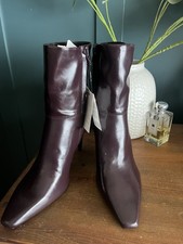 Stivaletti con tacco alto stiletto bordeaux Zara taglia 7