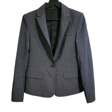 Theory Jacket Gray Virgin Wool Blazer Women's 6 Office Career
